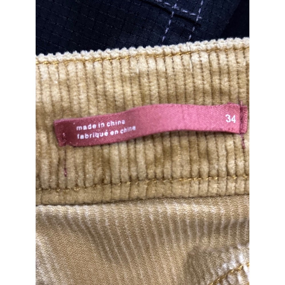 Anthropologie Pilcro High Rise Corduroy Flare Pants Mustard Yellow Gold W‎ 34 - Picture 6 of 9